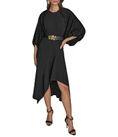 Donna Karan Scuba Open Front 3/4 Sleeve Shrug