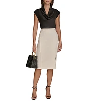 Donna Karan Seamed Zipper-Slit Pencil Skirt