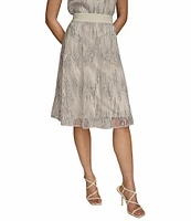 Donna Karan Sequin Mesh A-Line Skirt