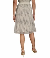 Donna Karan Sequin Mesh A-Line Skirt