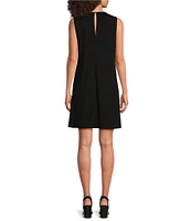 Donna Karan Sleeveless Asymmetrical V-Neck Front Draped Dress