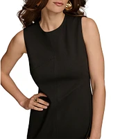 Donna Karan Sleeveless Crew Neck Flounce Hem Dress