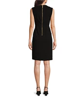 Donna Karan Sleeveless Crew Neck Sheath Dress