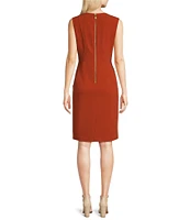 Donna Karan Sleeveless Crew Neck Sheath Dress