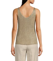 Donna Karan Sleeveless Metallic Knit Tank