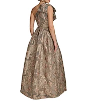 Donna Karan Sleeveless One Shoulder Jacquard Ball Gown