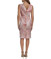 Donna Karan Sleeveless Printed Sequin Sheath Dress