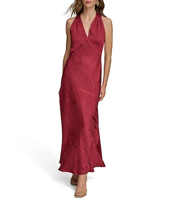 Donna Karan Sleeveless V-Neck Maxi Dress