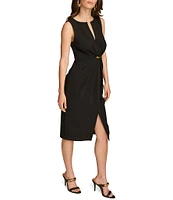 Donna Karan Sleeveless V-Neck Sheath Dress