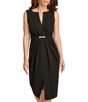 Donna Karan Sleeveless V-Neck Sheath Dress