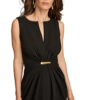 Donna Karan Sleeveless V-Neck Sheath Dress