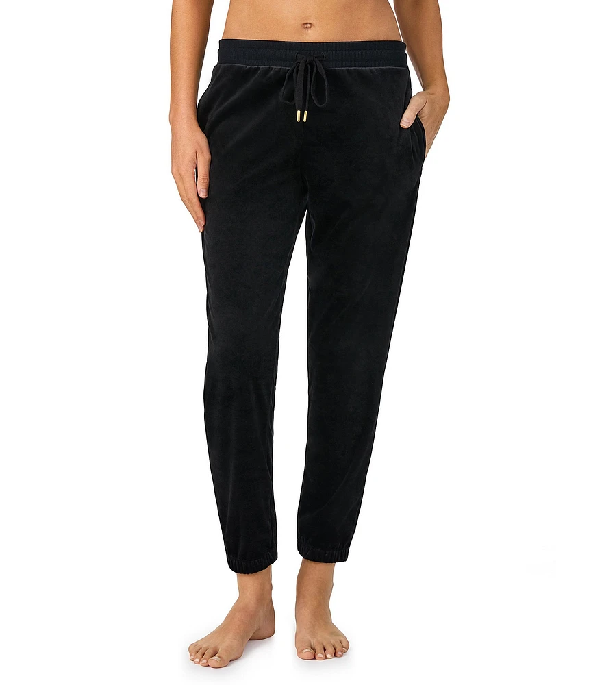 Donna Karan Solid Fleece Drawstring Tie Coordinating Lounge Jogger