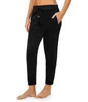 Donna Karan Solid Fleece Drawstring Tie Coordinating Lounge Jogger