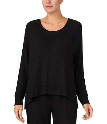 Donna Karan Solid Sweater Jersey Long Sleeve Scoop Neck Coordinating Lounge Top