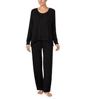 Donna Karan Solid Sweater Jersey Long Sleeve Scoop Neck Coordinating Lounge Top