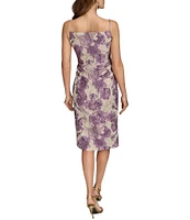 Donna Karan Square Neck Brocade Sleeveless Sheath Midi Dress