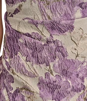 Donna Karan Square Neck Brocade Sleeveless Sheath Midi Dress