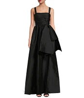 Donna Karan Square Neck Sleeveless Taffeta Bow Ball Gown