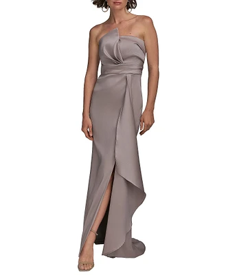 Donna Karan Strapless Mikado Column Gown