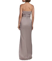 Donna Karan Strapless Mikado Column Gown