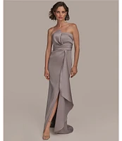 Donna Karan Strapless Mikado Column Gown