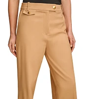 Donna Karan Stretch Wide Leg Tab Waist Pant