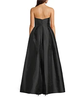 Donna Karan Sweetheart Neck Strapless Mikado Twill Satin Dress