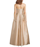 Donna Karan Sweetheart Neck Strapless Mikado Twill Satin Dress
