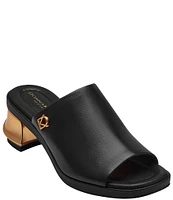 Donna Karan Tinley Leather Slide Sandals