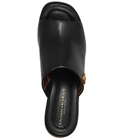 Donna Karan Tinley Leather Slide Sandals