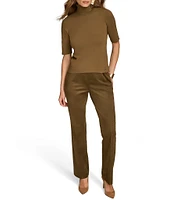 Donna Karan Turtleneck Elbow Sleeve Knit Sweater