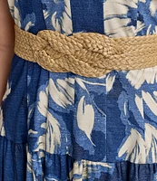 Donna Karan V-Neck Belted A-Line Midi Dress