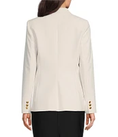 Donna Karan Woven Notch Lapel Long Sleeve Button Front Coordinating Blazer