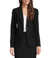 Donna Karan Woven Notch Lapel Long Sleeve Button Front Coordinating Blazer