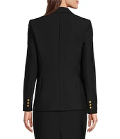 Donna Karan Woven Notch Lapel Long Sleeve Button Front Coordinating Blazer