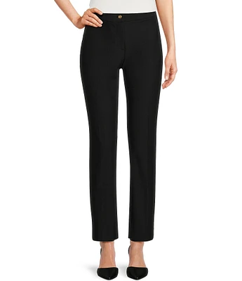 Donna Karan Woven Straight Leg Ankle Pant