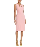 Donna Morgan Cut Out Crew Neck Sleeveless Stretch Crepe Sheath Dress