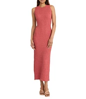 Donna Morgan Popcorn Knit Round Neck Sleeveless Back Cut-Out Maxi Dress