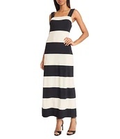 Donna Morgan Sleeveless Square Neck Striped Sheath Dress