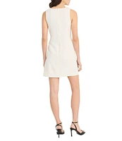 Donna Morgan Square Neck Fit and Flare Linen Mini Dress