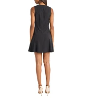 Donna Morgan V-Neck Sleeveless Button Front Woven A-Line Dress
