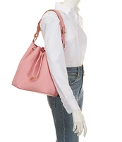 Dooney & Bourke Luca Leather Drawstring Slouchy Shoulder Bucket Bag