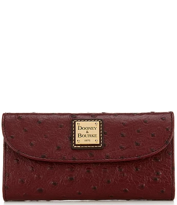 Dooney & Bourke Ostrich Collection Continental Snap Clutch Wallet