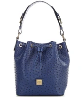 Dooney & Bourke Ostrich Drawstring Bucket Bag
