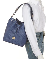 Dooney & Bourke Ostrich Drawstring Bucket Bag