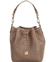 Dooney & Bourke Ostrich Drawstring Bucket Bag