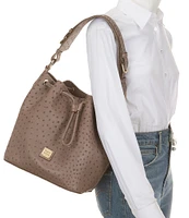 Dooney & Bourke Ostrich Drawstring Bucket Bag