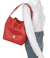 Dooney & Bourke Ostrich Drawstring Bucket Bag