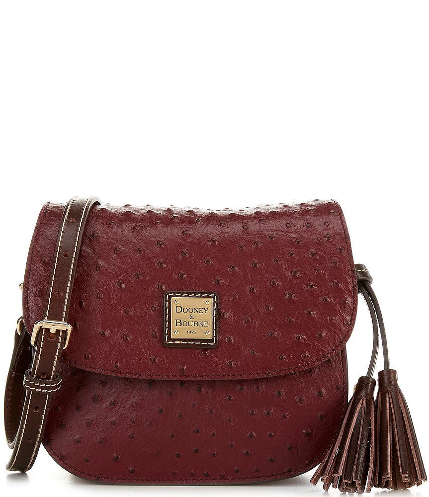 Dooney & Bourke Ostrich Embossed Flap Crossbody Bag