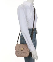 Dooney & Bourke Ostrich Embossed Flap Crossbody Bag